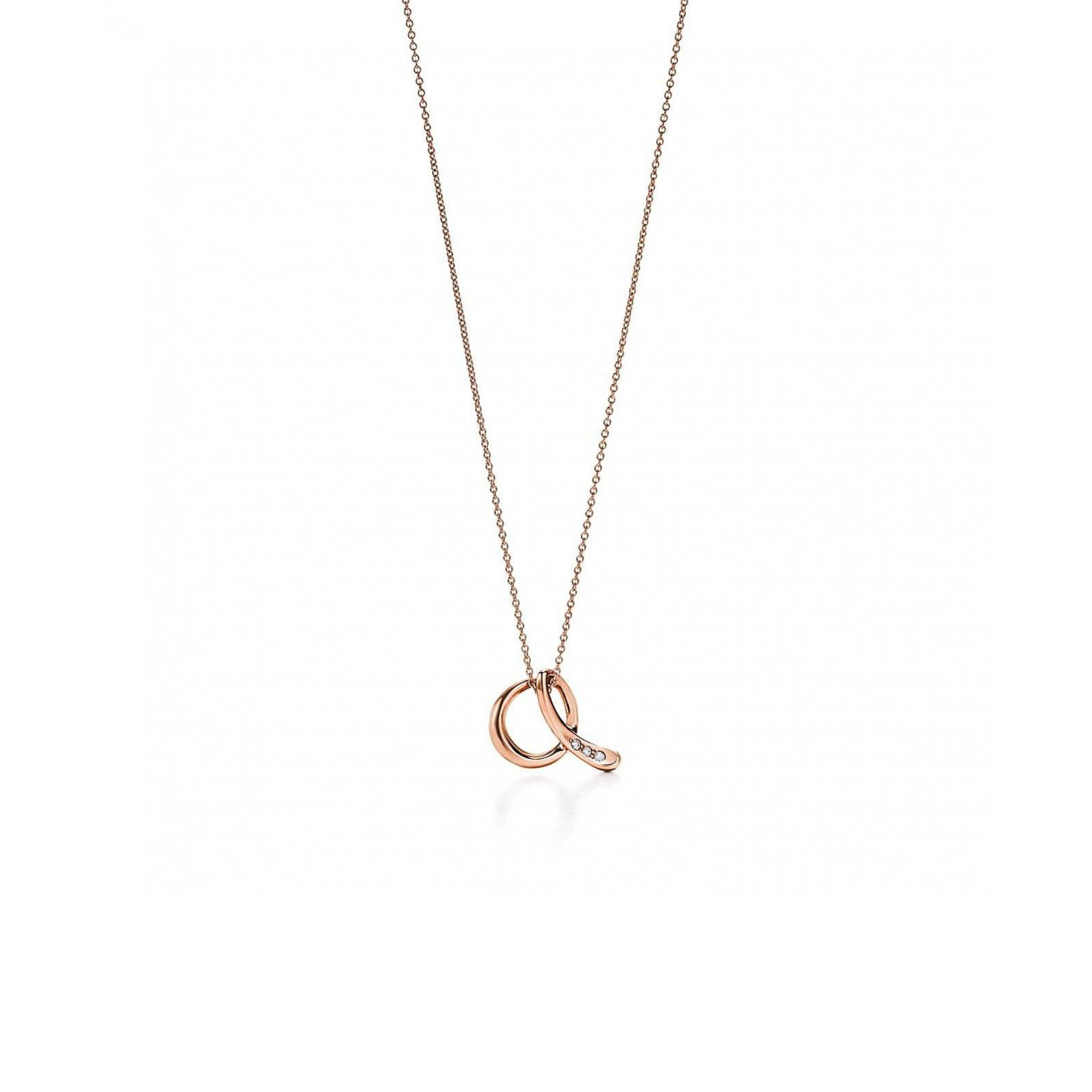 TIFFANY ELSA PERETTI® LETTER A PENDANT IN 18K ROSE GOLD WITH DIAMONDS 68806720